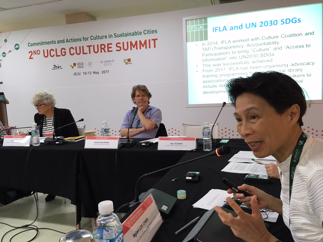 Governing Board Member Ngian Lek Choh at the UCLG Culture Summit