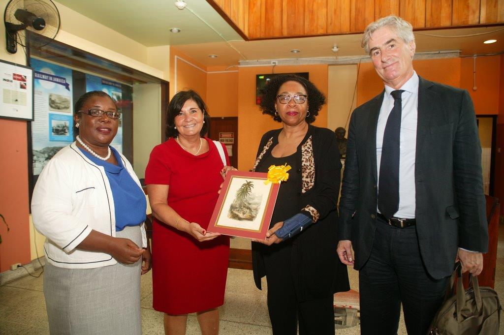 Gloria Perez-Salmeron and Gerald Leitner at the National Library of Jamaica