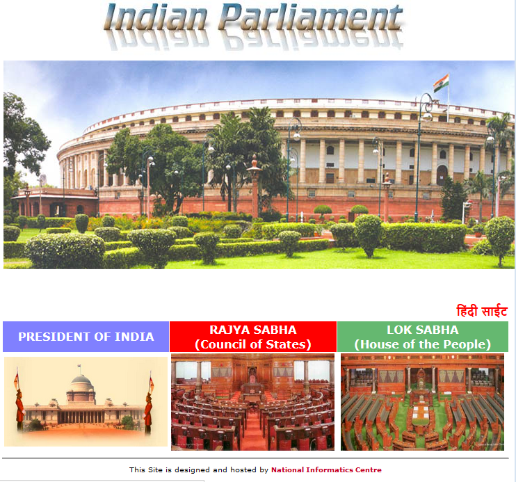 Website of the Parliament of India