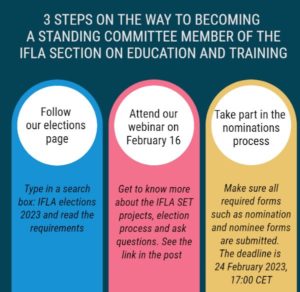 3 steps to join SET - Follow elections page, attend Feb. 16 webinar, submit forms