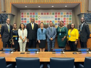 Odean Cole-Phoenix with the Jamaican delegation at the United Nations