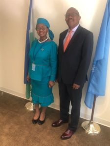 Matseliso Moshoeshoe-Chadzingwa with the Ambassador of Lesotho to the United Nations
