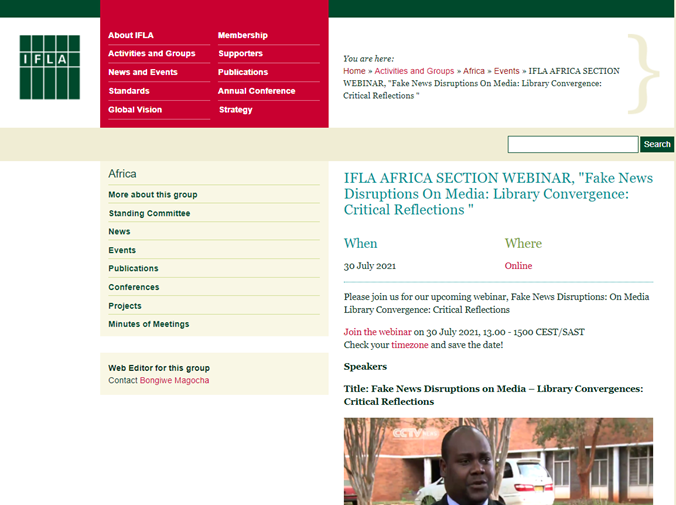 IFLA Africa Regional Section + IFLA Strategy