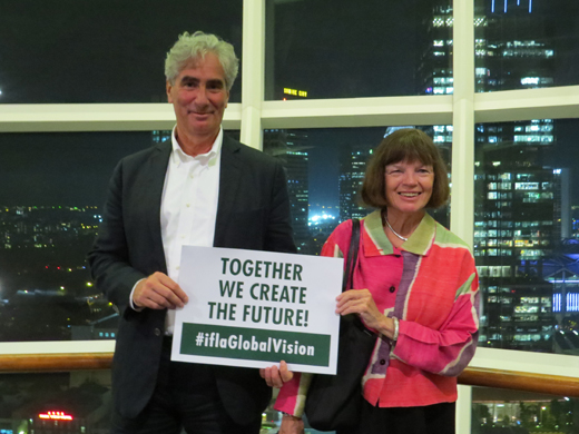IFLA Secretary General Gerald Leitner and IFLA President Donna Scheeder in Singapore