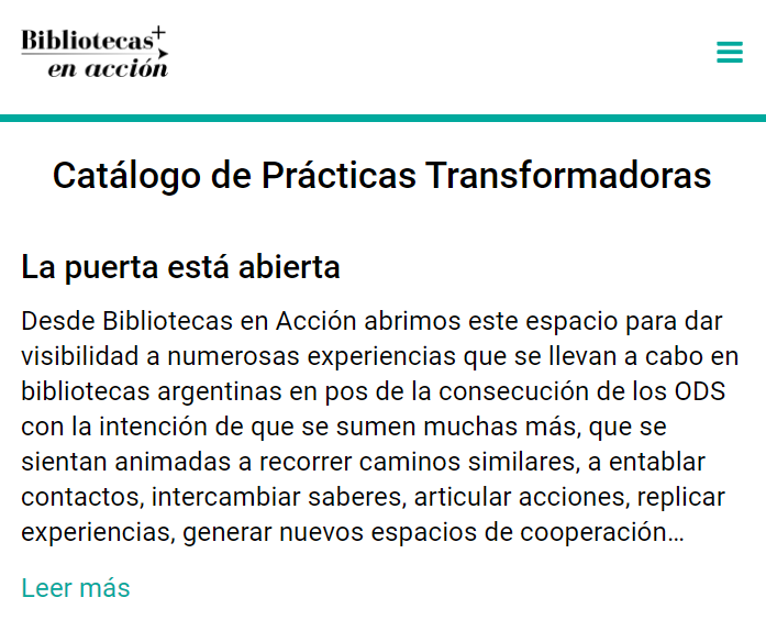 Bibliotecas en Accion - Catalogue of Transformative Actions by Governments