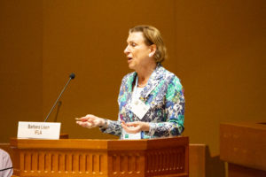 Barbara Lison (IFLA President) speaking at the UN ESCAP Seminar